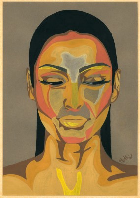 Freehand Drawing watercolor H 30X W 22 CM