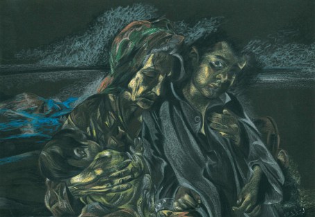 Freehand Drawing- pastel color H 30X W 40 CM